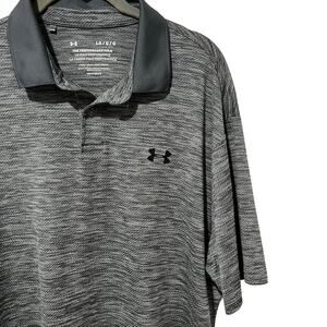 Under Armour Polo Shirt Mens L The Performance Polo Heatgear Dark Gray Golf